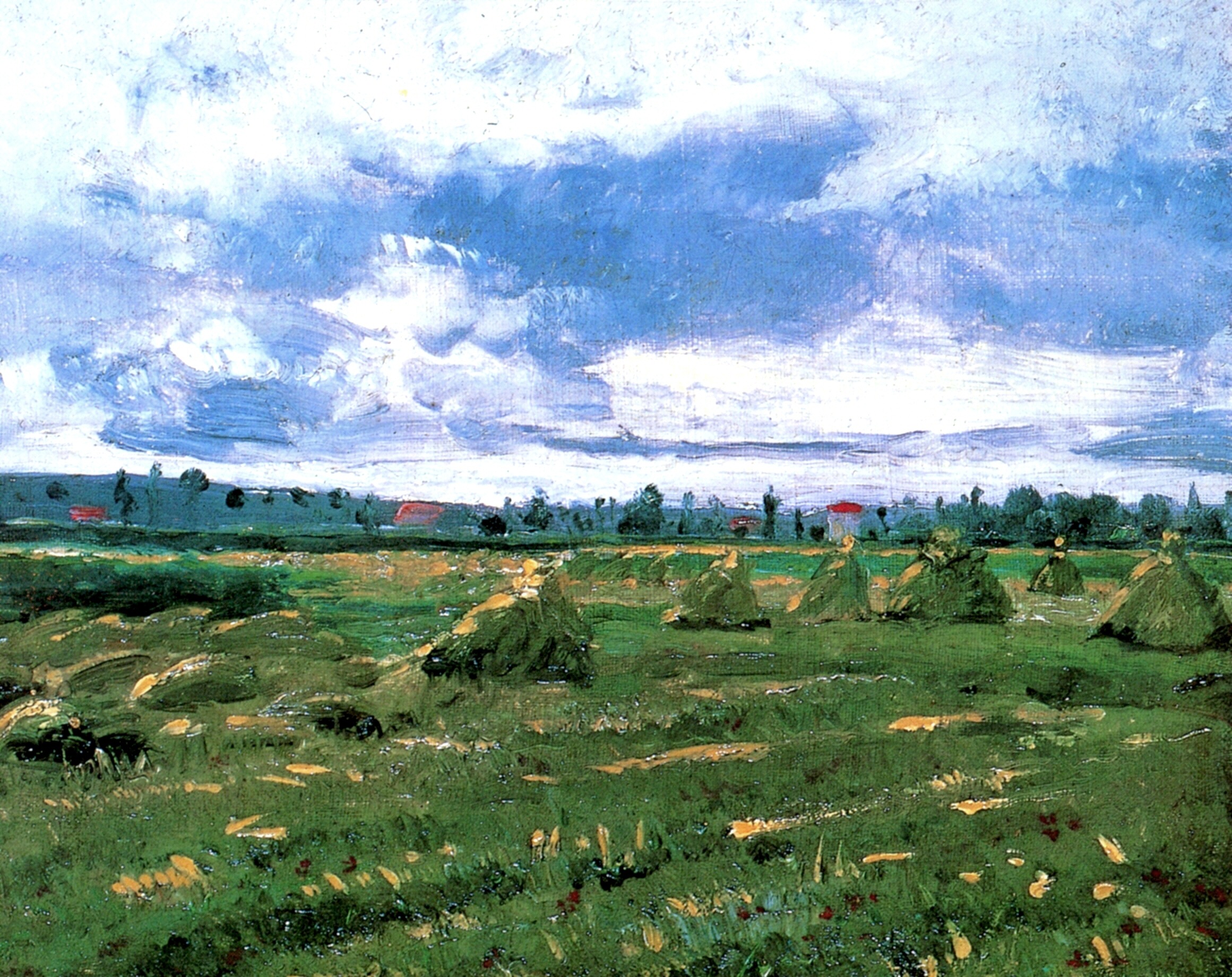 Картина Ван Гога Хлебные скирды на поле 1888